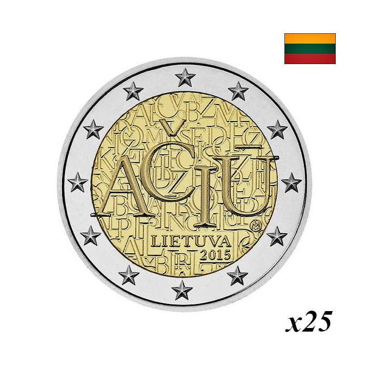 Lithuania 2 Euro 2015 "Lithuanian Language" Roll
