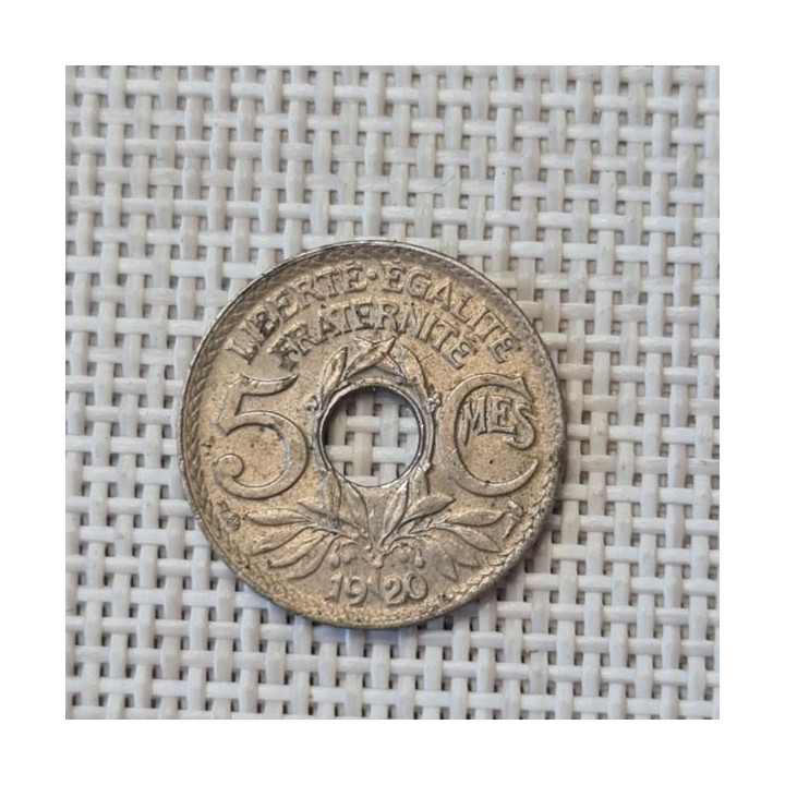 France 5 Centimes 1920 KM-865 VF