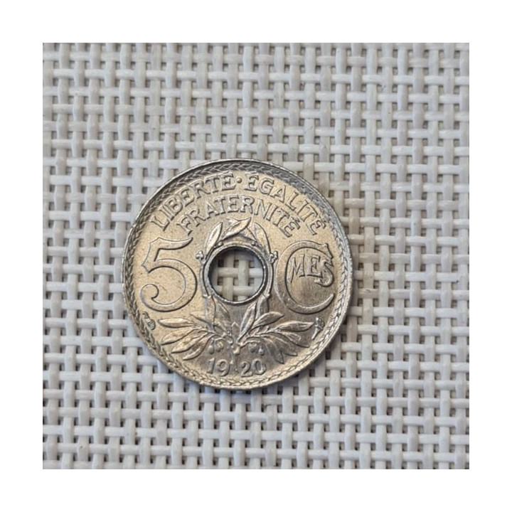 France 5 Centimes 1920 KM-865 XF