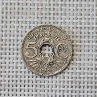 France 5 Centimes 1921 KM-875 VF