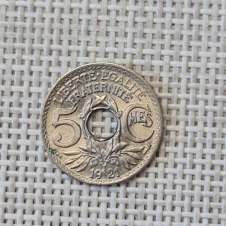 France 5 Centimes 1921 KM-875 XF