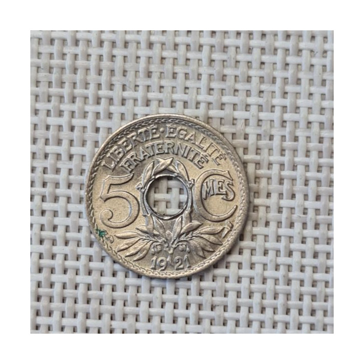 France 5 Centimes 1921 KM-875 XF