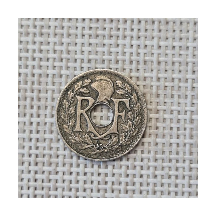France 5 Centimes 1922 "Cornucopia" KM-875 VF
