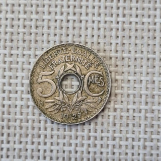 France 5 Centimes 1927 KM-875 VF