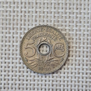 France 5 Centimes 1930 KM-875 XF