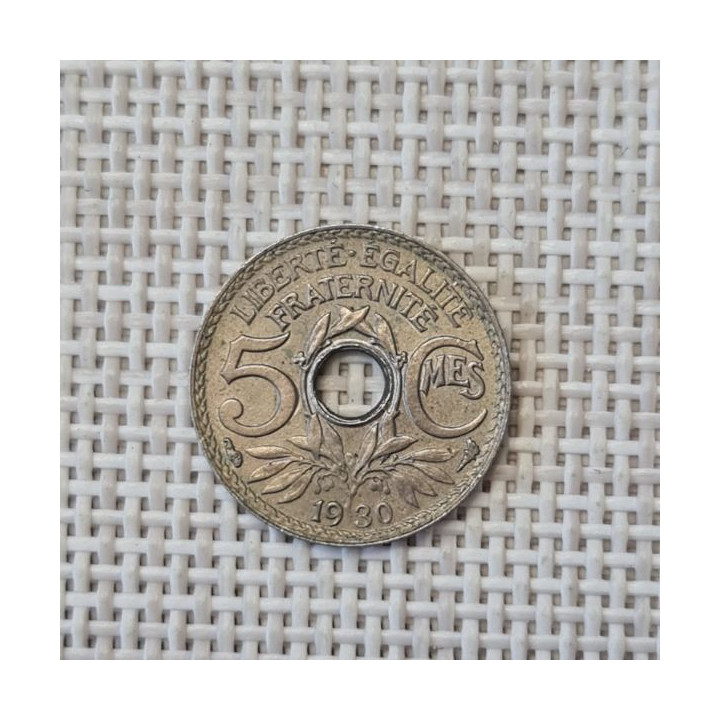 France 5 Centimes 1930 KM-875 XF