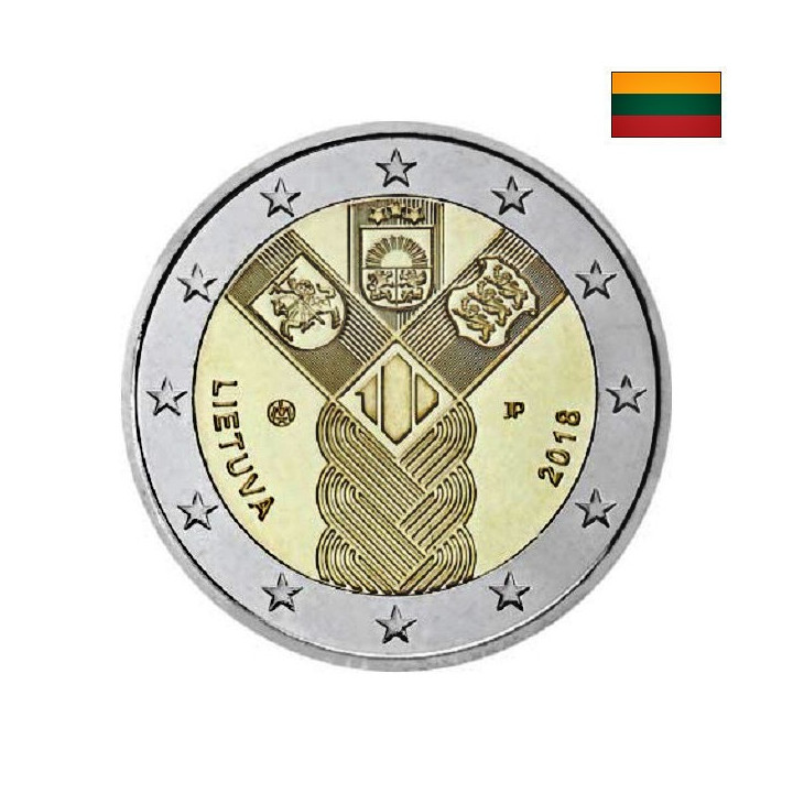 Lithuania 2 Euro 2018 "Baltic States" UNC