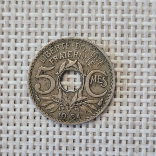 France 5 Centimes 1934 KM-875 VF