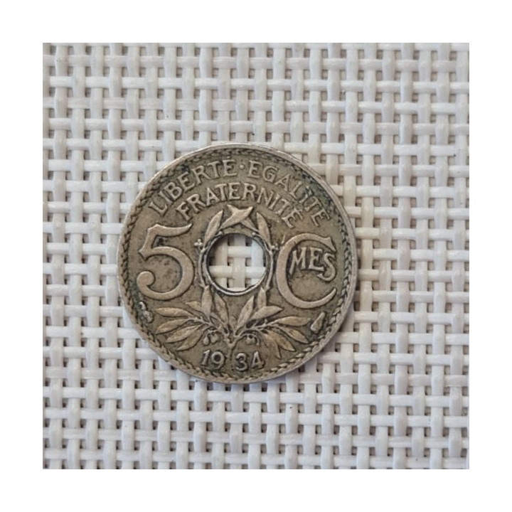 France 5 Centimes 1934 KM-875 VF
