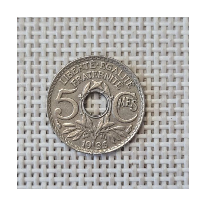 France 5 Centimes 1935 KM-875 VF