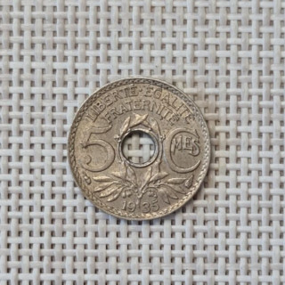 France 5 Centimes 1935 KM-875 XF
