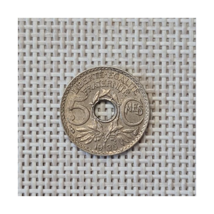 France 5 Centimes 1935 KM-875 XF