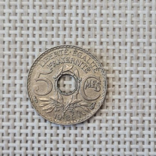 France 5 Centimes 1936 KM-875 XF