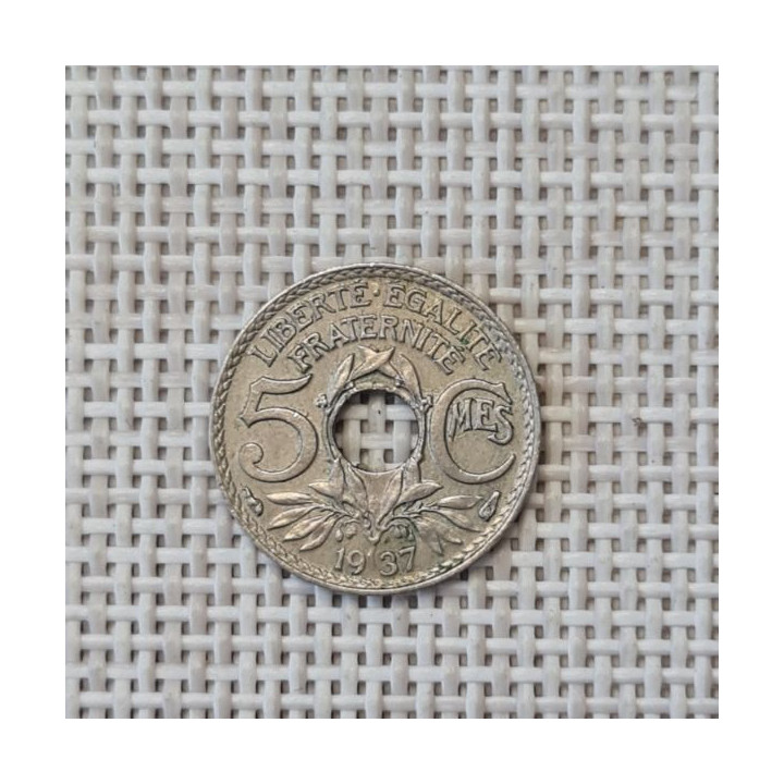 France 5 Centimes 1937 KM-875 VF