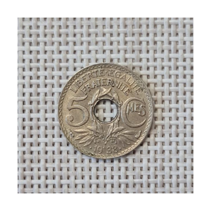 France 5 Centimes 1938 KM-875 VF