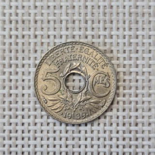 France 5 Centimes 1939 KM-875a VF