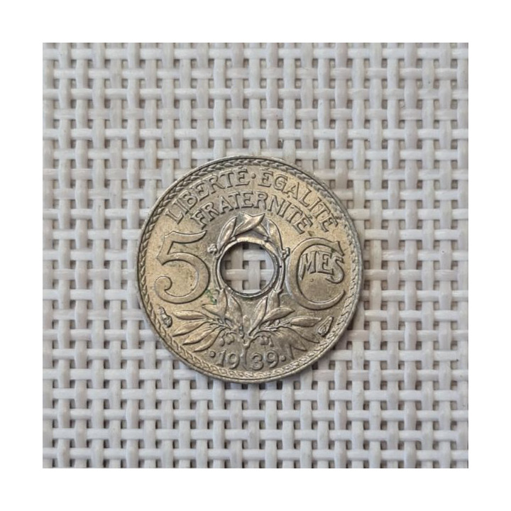 France 5 Centimes 1939 KM-875a VF