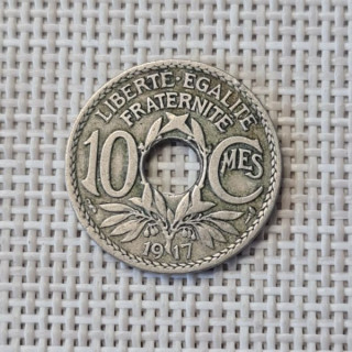 France 10 Centimes 1917 KM-866a VF