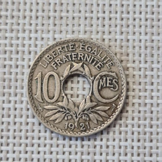 France 10 Centimes 1921 KM-866a VF