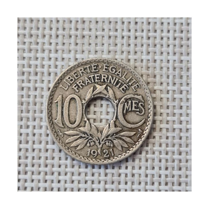 France 10 Centimes 1921 KM-866a VF