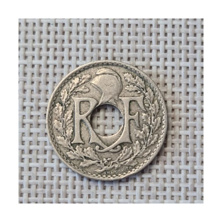 France 10 Centimes 1922 "Thunderbolt" KM-866a VF