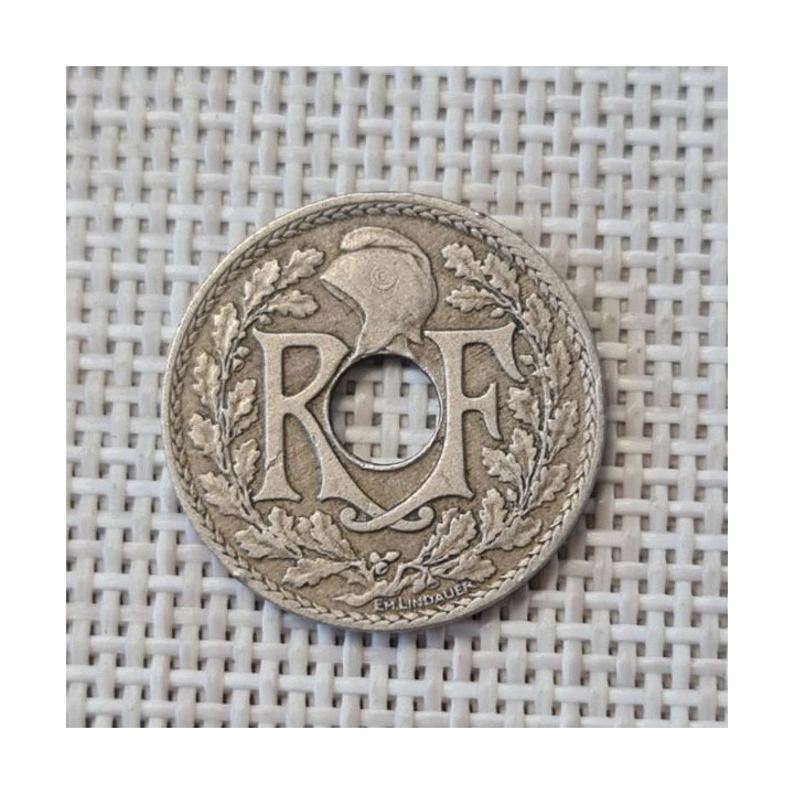France 10 Centimes 1923 "Thunderbolt" KM-866a VF