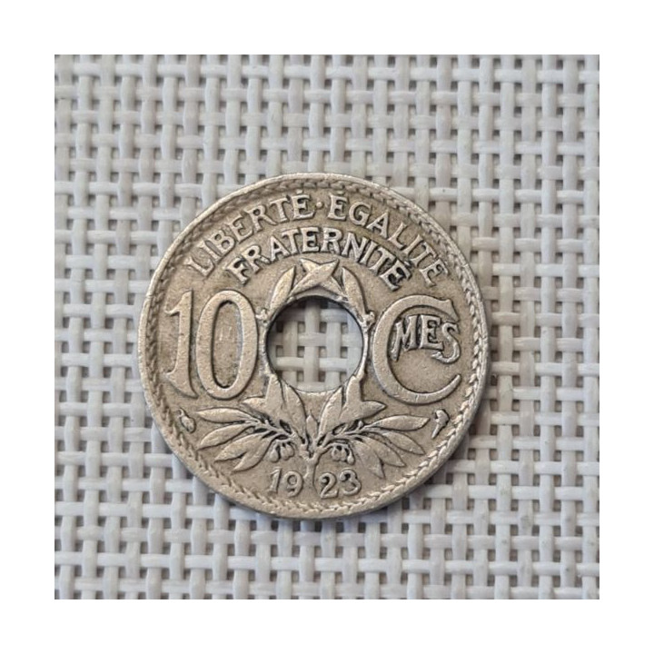France 10 Centimes 1923 "Cornucopia" KM-866a VF