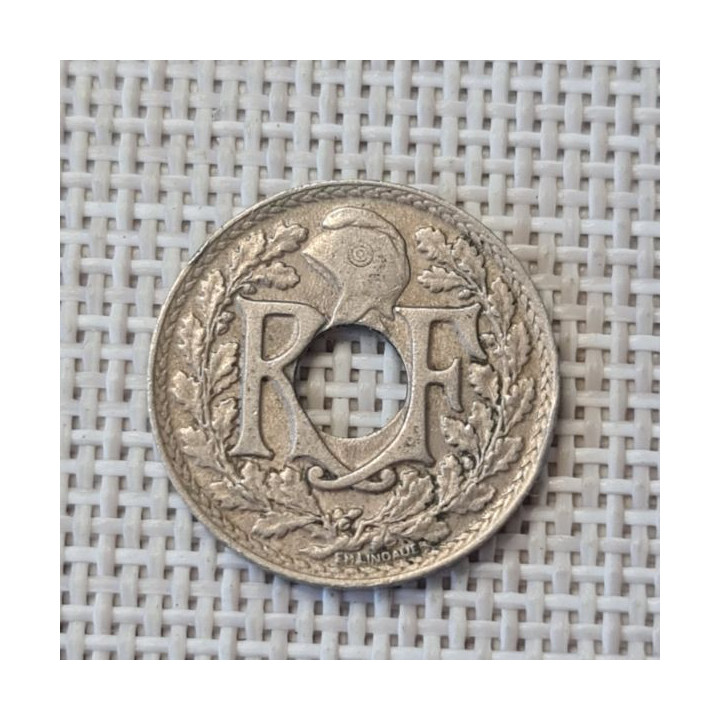 France 10 Centimes 1924 "Thunderbolt" KM-866a VF