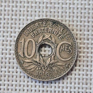 France 10 Centimes 1932 KM-866a VF