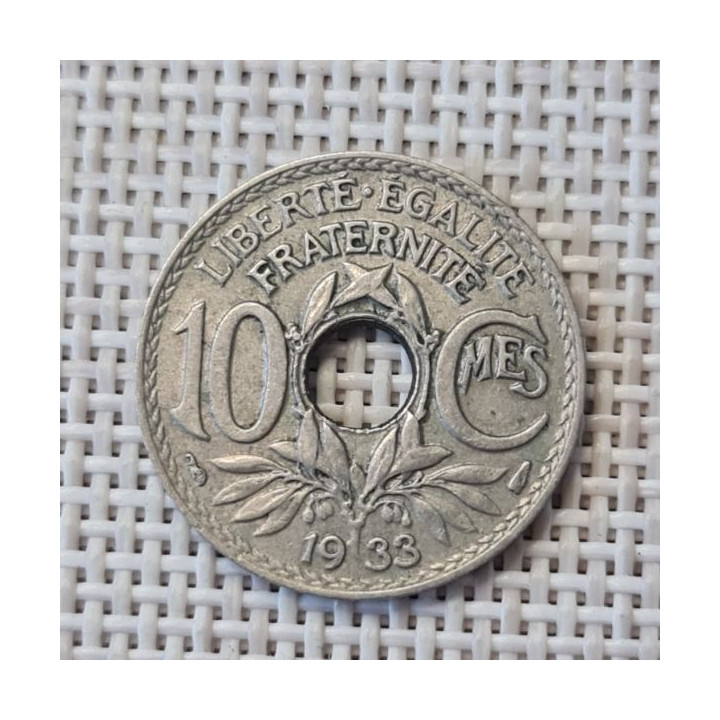 France 10 Centimes 1933 KM-866a VF