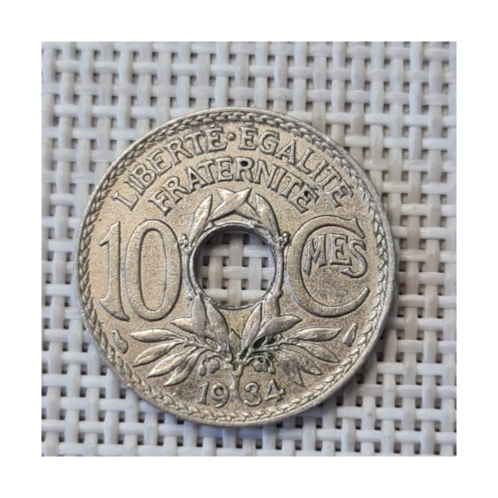 France 10 Centimes 1934 KM-866a XF