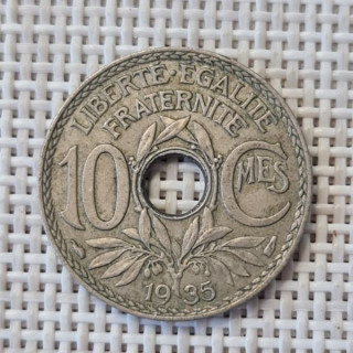 France 10 Centimes 1935 KM-866a VF