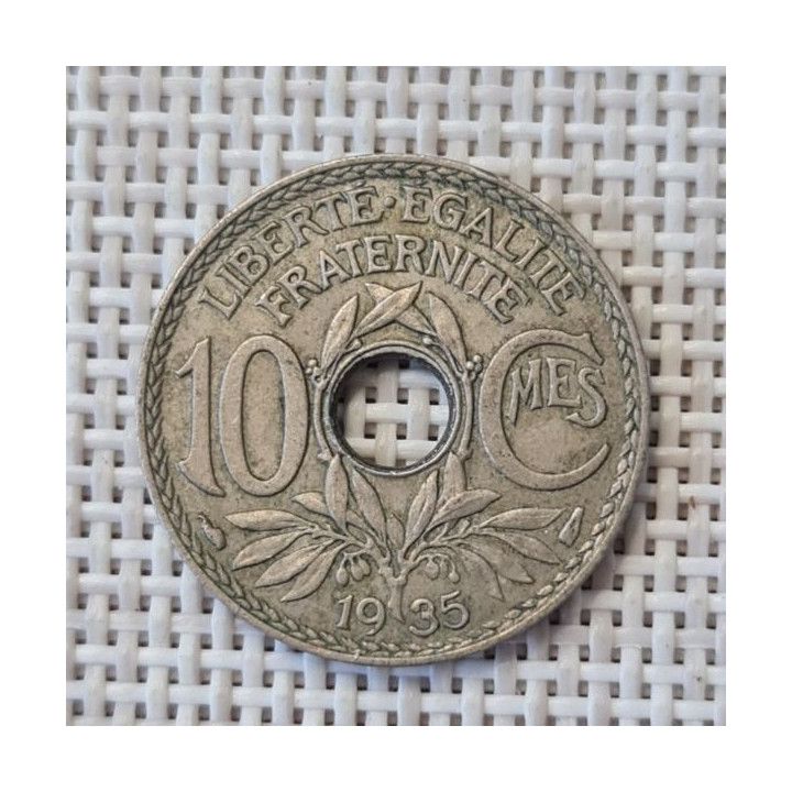 France 10 Centimes 1935 KM-866a VF