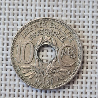 France 10 Centimes 1937 KM-866a VF
