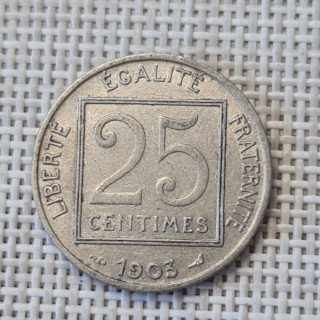 France 25 Centimes 1903 KM-855 VF