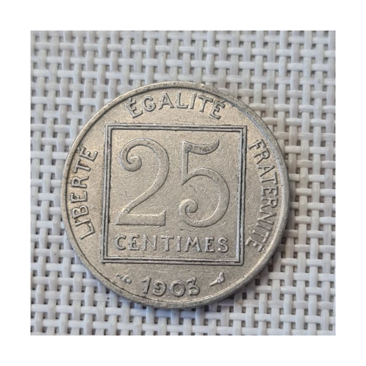 France 25 Centimes 1903 KM-855 VF