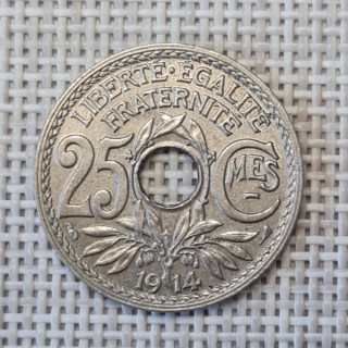 France 25 Centimes 1914 KM-867 UNC