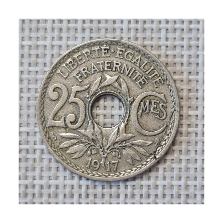 France 25 Centimes 1917 KM-867a VF