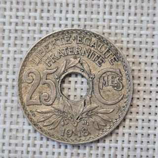 France 25 Centimes 1918 KM-867a VF