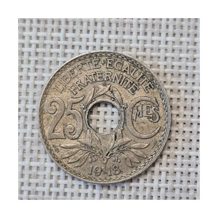 France 25 Centimes 1918 KM-867a VF