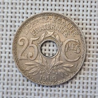 France 25 Centimes 1919 KM-867a VF