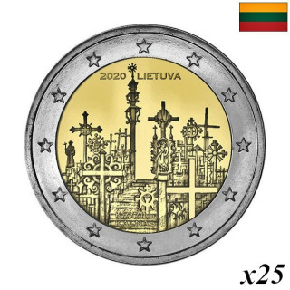 Lithuania 2 Euro 2020 "Hill of Crosses" Roll
