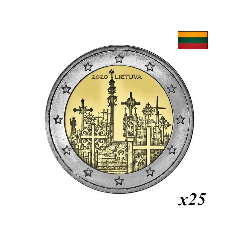Lithuania 2 Euro 2020 "Hill of Crosses" Roll