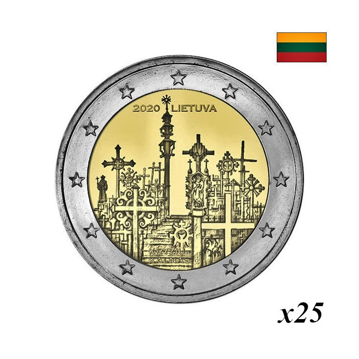 Lithuania 2 Euro 2020 "Hill of Crosses" Roll