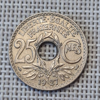 France 25 Centimes 1927 KM-867a XF