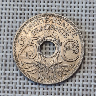 France 25 Centimes 1928 KM-867a XF