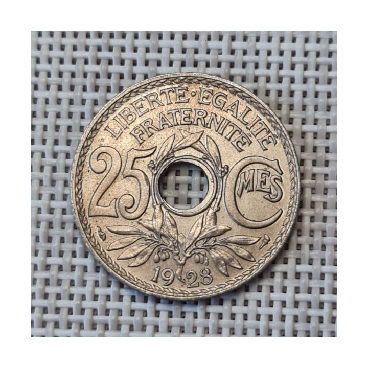 France 25 Centimes 1928 KM-867a XF