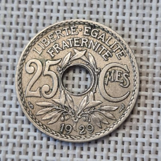 France 25 Centimes 1929 KM-867a VF