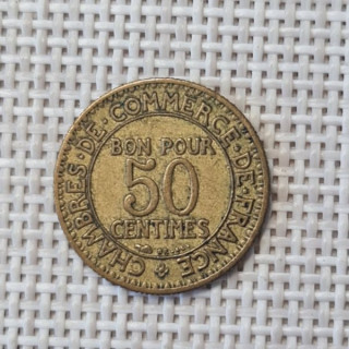France 50 Centimes 1922 KM-884 VF
