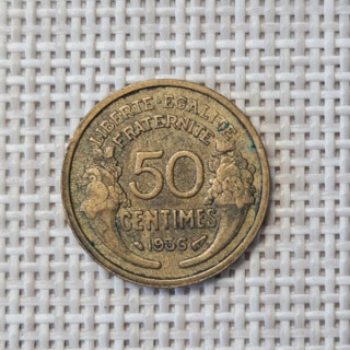 France 50 Centimes 1936 KM-894 VF